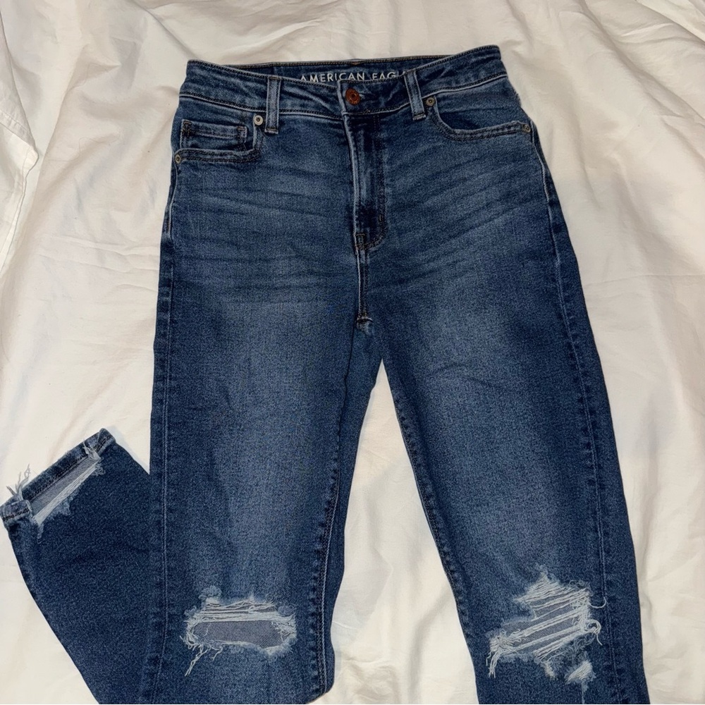 American Eagle Distressed Mom Jeans